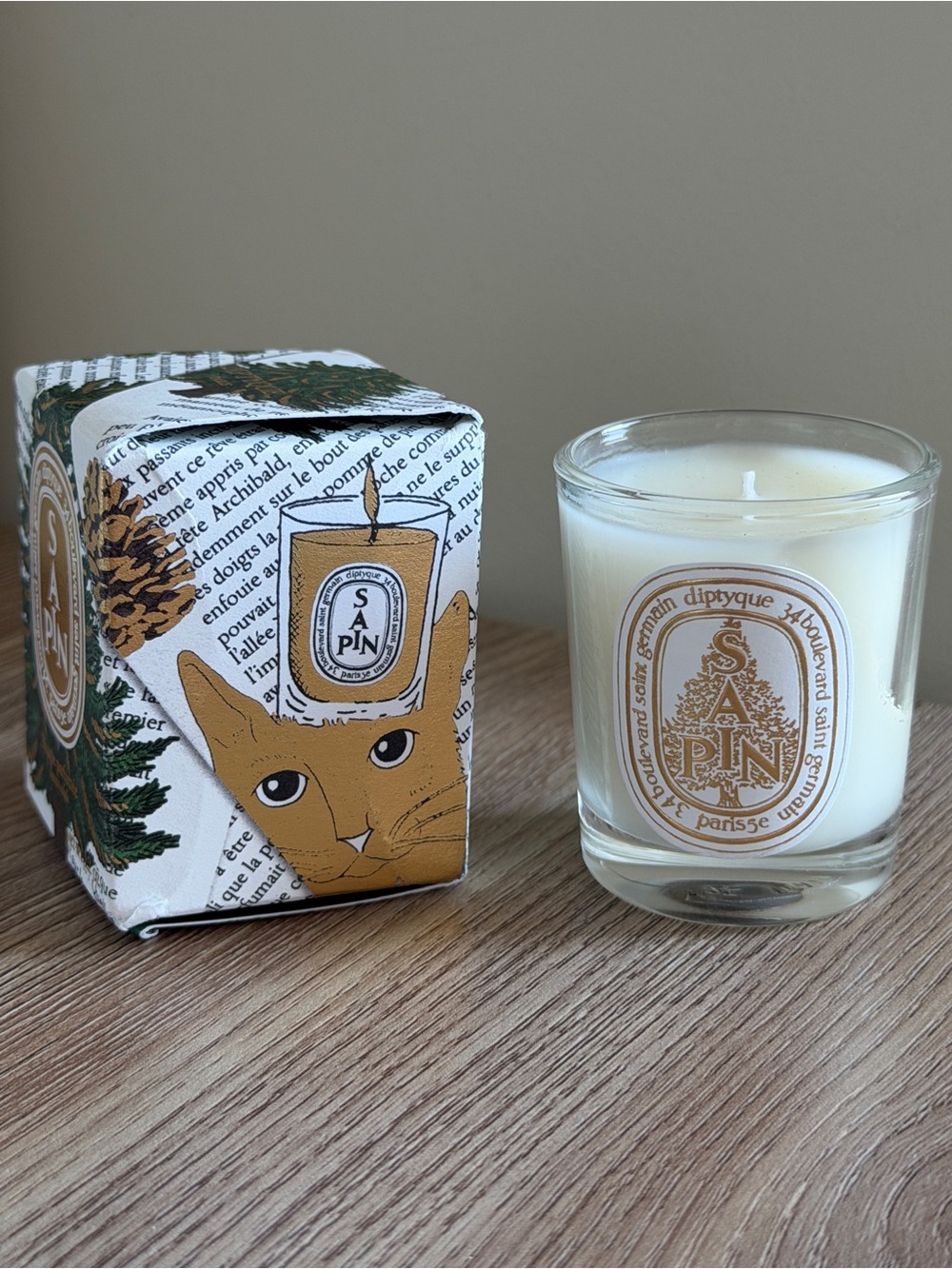 diptyque pine tree  mini candle